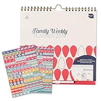 2019 Wall Calendar Boxclever Press Family Weekly Planner. Week-to-View 6 Columns for Busy Moms. Family Organizer with Tear-Out Grocery Lists, Stickers, Paperwork Pocket, Clip-on Pen. Use Till Dec 