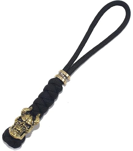 2 Pezzi Ciondolo Paracord A Teschio Tribale - Perlina Metallica Per Coltelli, Chiavi, Torce - EDC Accessori