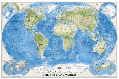 World Physical [Poster Size and Tubed] (National Geographic Reference Map)