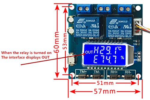 KNACRO -20~60℃ 10A XY-TR01 Digital Temperature Humidity Control Module Controller High Precision - Thumbnail 3