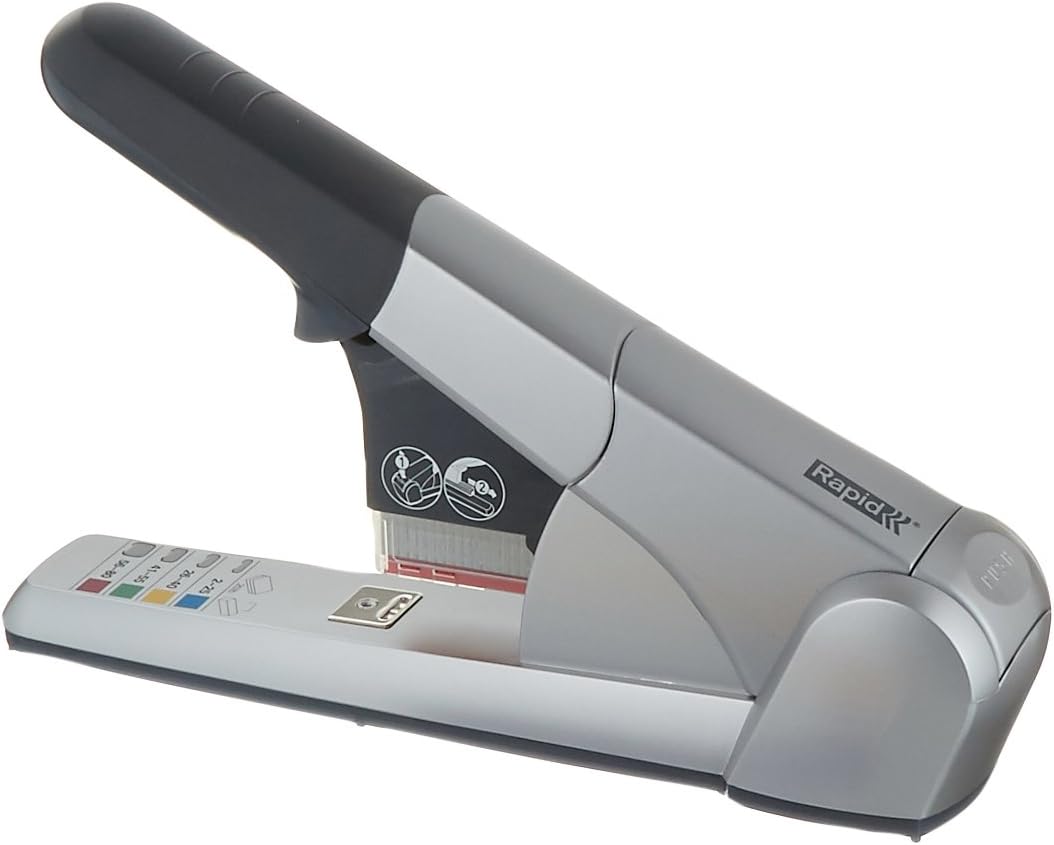 Rapid 02892 Heavy Duty Cartridge Stapler, 80 Sheet Capacity, Silver : Desk Staplers : Office Products