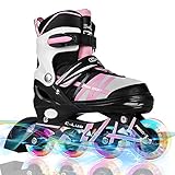 Otw-Cool Adjustable Inline Skates Kids Adults Rollerblades All Wheels Light up, Safe Durable Inline Roller Skates Girls Boys, Men Ladies