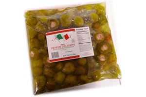HRVST CHEF'S MARKET Roselli Italian Pepper Shooters - Stuffed Cherry Peppers with Prosciutto & Provolone, 7.5 Pound Bulk Pack