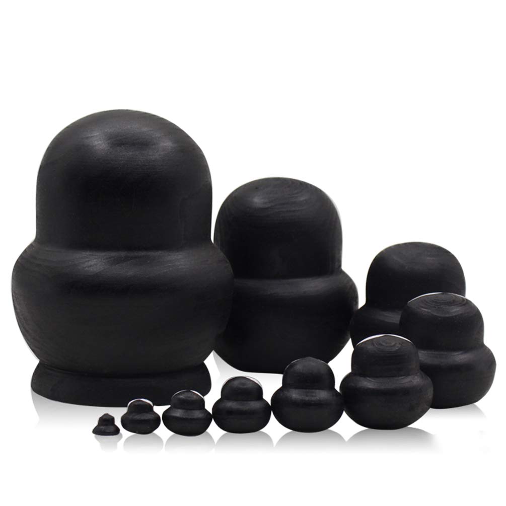 Moonmo 10pcs Animal Pattern Wooden Nesting Toys Russian Nesting Dolls Matryoshka Stacking Dolls (Penguin)