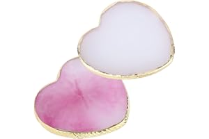 2pcs Nail Palettes, Heart Shaped Resin Nail Paint Plate with Golden Edge Gel Polish Holder Mixing Design Tray & Display Board