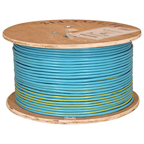 Control Cable Riser: 22/2(Shielded) Data + 18/2 Power, Stranded Bare Copper Conductors, Teal with Yellow Stripe, 1000ft Spool