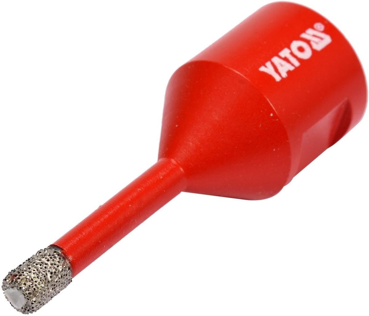 Yato Professional Diamond Hole Saw 6 mm, M14 Attachment for Angle Grinders, Industrial, Red, Steel Handle, Flat Head, Hole Saw