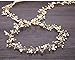 Bride Wedding Crystal Hair Vine Hair Accessories, 20 Inches Pearl and Crystal Beads Bridal Hair Vine Headband Wedding Head Pieces for Women and Girls, Gold