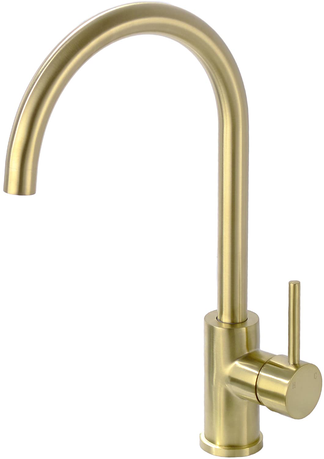 TRUSTMI Brass Single Lever Kitchen Sink Tap & Swivel C-Spout, Brushed Gold