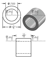 Aluminum Spacer 1-1/8" OD x 3/4" ID x Choose Your