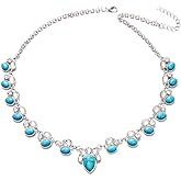 Natural Turquoise Necklace Bohemian West Jewelry Cross Lightning Love Necklace -5