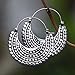 NOVICA Artisan Handcrafted Sterling Silver | Charm Silver | Hypoallergenic | Lightweight Women | Bohemian | Vintage Hoop Earrings