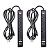 Cable Matters 2-Pack 6 Outlet Surge Protector Power Strip with USB Charging Ports, 300 Joules with 8 Foot Power Cord in Black primary