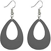 Oval Neon Earrings for Women Unique Retro Acrylic Lightweight 70s 80s 90s Teardrop Hollow Dangle Drop Statement Earrings 1980's Halloween Outfit Party Costume Accessories