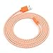 iPhone 5S Charger, 6 Ft iPhone 6S Charger F-color Apple Certified Nylon Braided Lightning to USB Cable for iPhone 6S 6 Plus 5S 5C 5 iPhone SE, iPad Air 2 Mini 2 3 4 iPad Pro iPod Touch 5 Orange