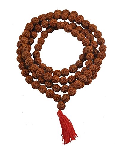Maalavya Wood Rudraksha 5 Mukhi 108+1 Beads Mala (26 mm, Brown) 1