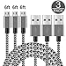 COCOFU Micro USB Cable, 6FT(3Pack) Extra Long Nylon Braided Universal Micro USB Charger High Speed Sync&Charge Cord Wire for Android, Samsung, HTC, Motorola, LG,Tablet and More (Black+Gray)