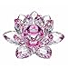 Amlong Crystal Hue Reflection Crystal Lotus Flower with Gift Box, Pink, 5 Inch