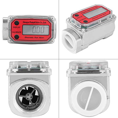 image for Festnight Digital Turbine Flowmeter, 15-120L Diesel Fuel Flow Tester N