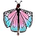Halloween Butterfly Wings for Women, 3PCS Butterfly Shawl Party Costume Cloak with Mask and Headband (Pink)