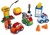 Play Build Car Creator Building Blocks Set - 52 Pieces - Includes Mechanic Minifigure, Garage Accessories & Base Parts to Create a Police Car, Oil Rig, Tow Truck & More - Compatible with DUPLO