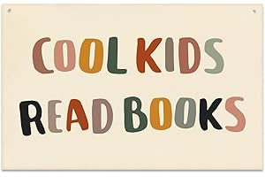 JRHUNG Cool Kids Read Books Banner Playroom Decor 21 in x 33 in Classroom Wall Decor, Read Corner, Book Lover Gift, Kids Wall Decor, School Wall Hanging Banner, Reading Banner, Playroom Reading Book
