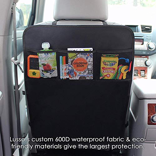 image for Lusso Gear Seat Back Protectors (2 Pack) - Car Kick Mats with Odor Fre
