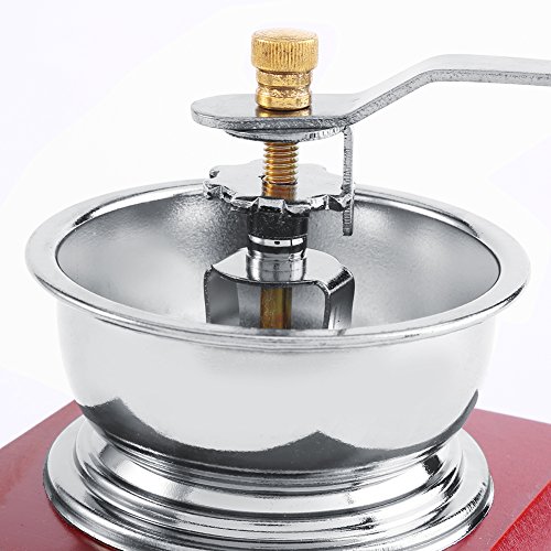 Manuelle Kaffeemühle Retro Holz Hand Kaffeemühle Kaffee Korn Burr Mill Maschine mit Catch Drawer(Red Wooden) – Bild 7