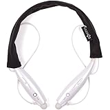 Cosmos &reg; Black Soft Cotton Headset Cover/protector/sleeve for Lg Tone Pro Ultra INFINIM / Tone+ Hbs-730 and other LG Tone Stereo Wireless Bluetooth Headset Headphone