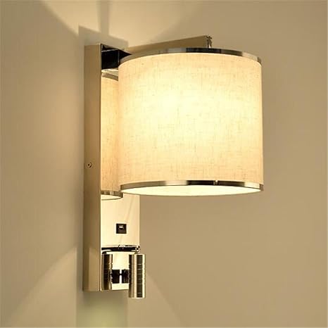 Dhxy Wall Lights Modern E27 Bedside Fabric Lampshade