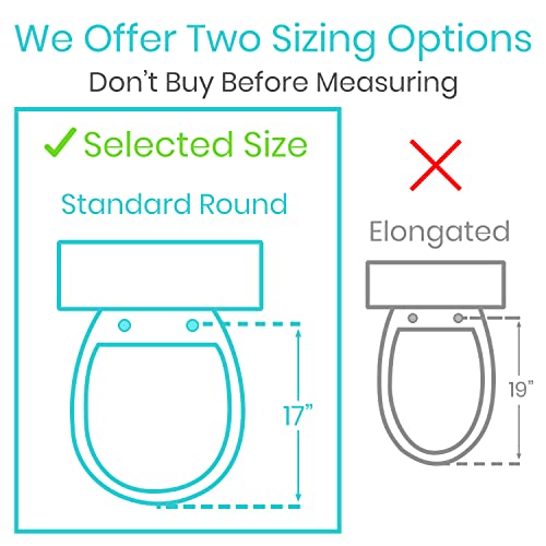 Vive Raised Toilet Seat Riser with Handles Grab Bar Seat for Seniors