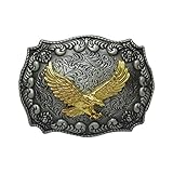E-Clover Alloy Unisex Vintage Engraved Soaring Eagle Western Belt Buckle