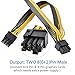 PCI-E 6Pin to Dual 8(6+2) Pin Splitter Power Cable, UCEC 6Pin Male to 2X 8(6+2) Pin Male GPU Adapter Connector Extender Cable for Graphics Video Card - 18AWG (2 Pack)