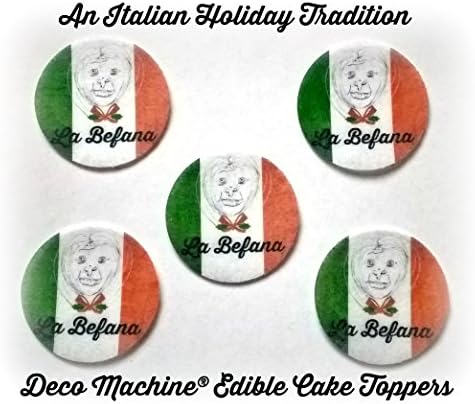 24 ITALIAN LA BEFANA Small 1.5" Edible Image Cake Topper Cupcakes Cookies Christmas Epiphany Old Italy Woman Christmas Witch