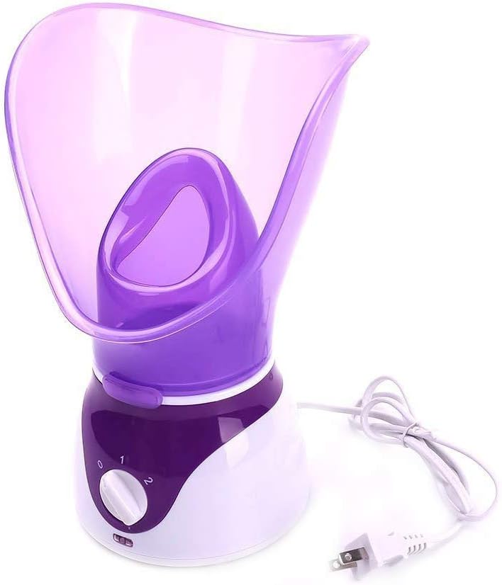 2 in 1 Facial Steamer Hot Mist Cleaning Pores Blackheads Cleaner Tool Purple