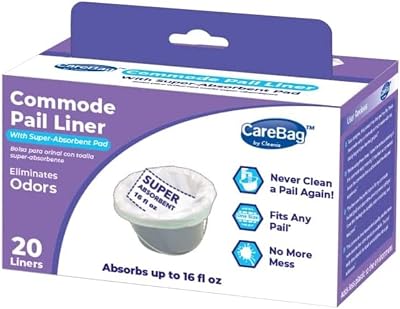 Cleanis CareBag Commode Liner 20-Count with GelMax Odor Control