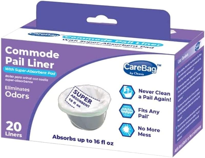 Cleanis CareBag Commode Liner 20-Count with GelMax Odor Control