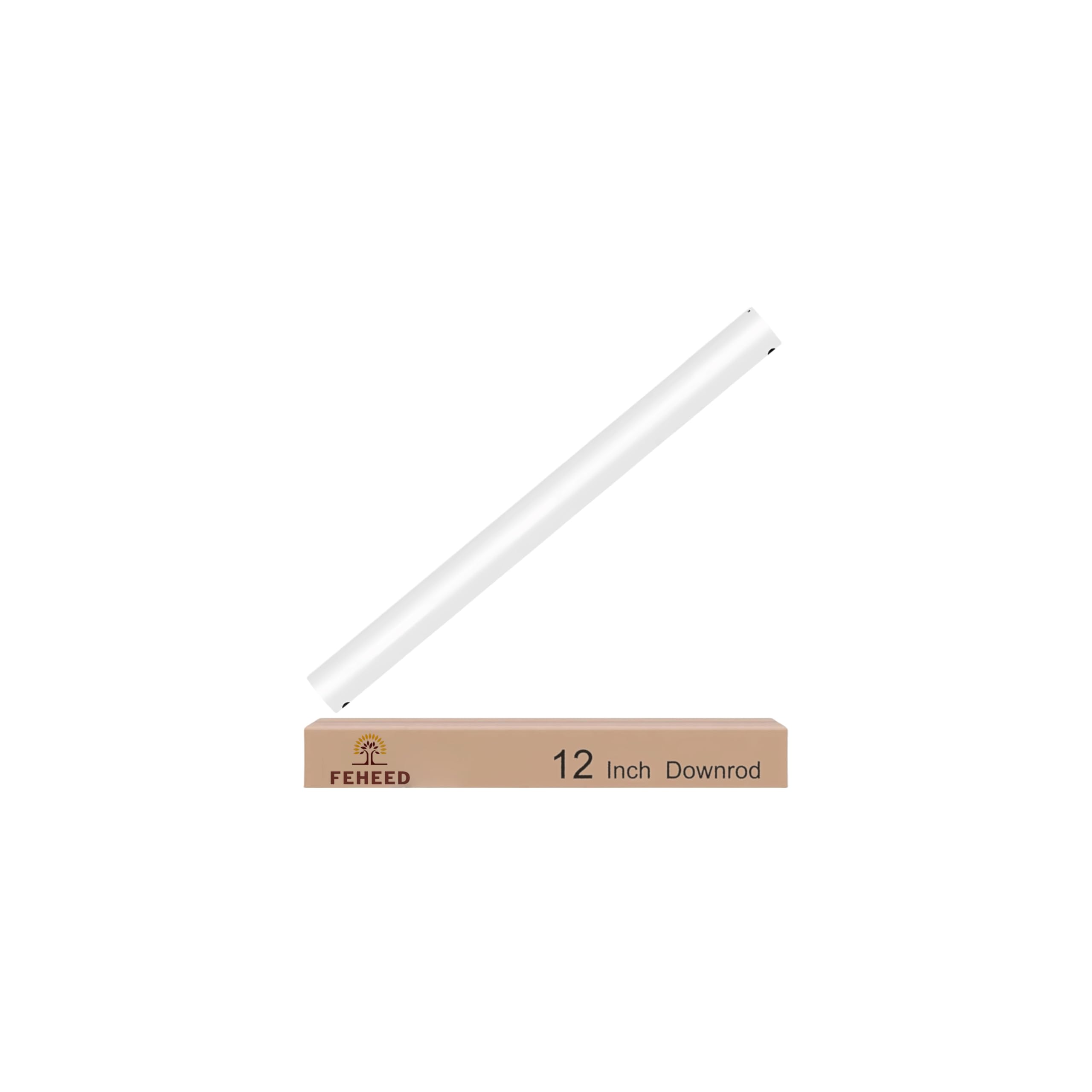 Photo 1 of 12 Inch Ceiling Fan Downrod, 1" Diameter White Ceiling Fan Extension Rod (No Threads),Universal Down Rods for Ceiling Fans,Easy Installation