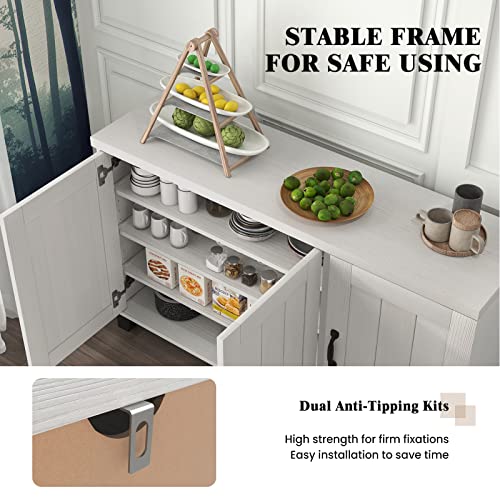 Giantex Buffet Kitchen Storage Cupboard 3 Door Sideboard With