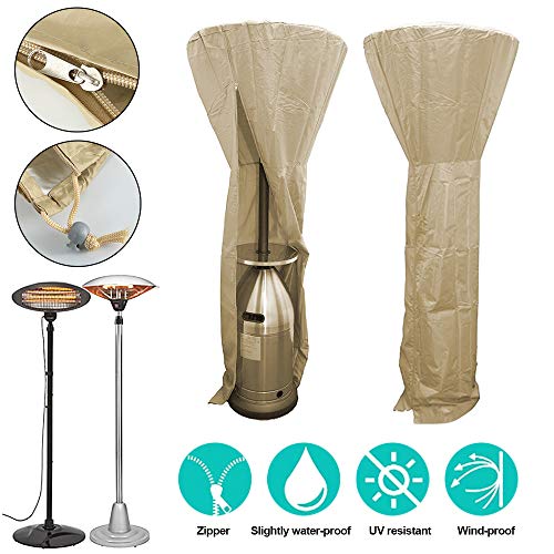 Windyus Patio Heater Cover Courtyard Fireplace Cover with Zipper Heavy Duty Waterproof UV Resistant Anti-dust Cover for Pyramid Torch Patio Heaters Protectors