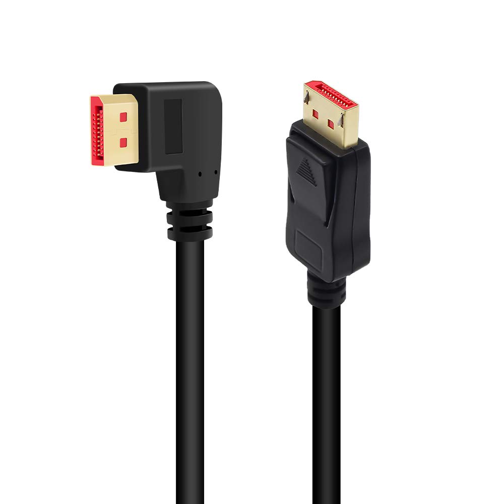 BolAAzuL Right Angle DisplayPort 1.4 Cable - 1.8m, 4K/144Hz & 8K/60Hz, FreeSync & G-Sync Compatible