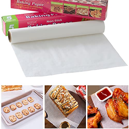 5 / 10 / 20M Baking Parchment Paper, Microwave Oven Cooking Mat Sheet Non-Stick Baking Liners Sheets for Cook Grilling Air Fryer Bread Cup Cake Cookie BBQ Party (10 Metre)