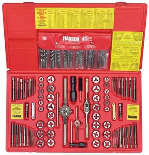 Irwin Hanson 117-pc Machine Screw / Fractional / Metric Tap Hex Die and Drill Bit Deluxe Set