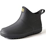 Men's Ankle Rain Boots Waterproof PVC Short Booties With Insole