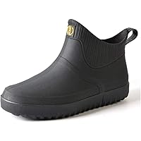 Men's Ankle Rain Boots Waterproof PVC Short Booties With Insole