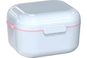 BVN Denture Bath Denture Case: Denture Cup for Soaking Dentures, Retainer Cleaner Case with Mirror, Mouth Guard Case, Aligner Case, Retainer Holder, Night Guard Case, False Teeth Container White