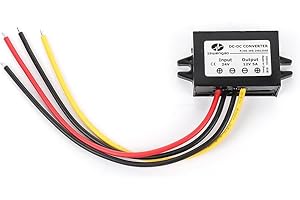 SundiooK Voltage Converter 18V-36V to 12V DC 5A 60W Step-Down Adapter Automotive, for Truck, and Damp Environments, Black