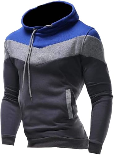 H&E Herren Kapuzenpullover, mit Tasche, Farbblockierung Gr. Small, grau