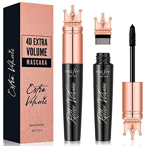 Glossiva 4D Silk Fiber Lash Mascara with Brush Waterproof, Luxuriously Longer, Thicker