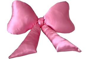 Luxape Bow Pillow - Big Bow Throw Pillow - Bow Shaped Pillow - Silky Satin - Coquette Decor - Bow Room Decor - Pink Bow Pillow - Bow Nursery Decor - Pink Room Decor